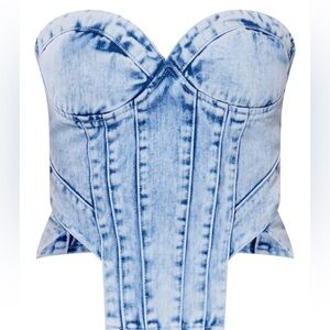 Pretty Little Thing Denim Corset Top
